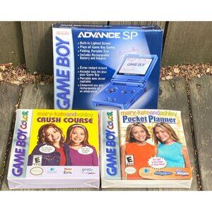 Game Boy Advance SP BOX ONLY Bundle With CIB Games Cobalt Nintendo Gameboy GBA
